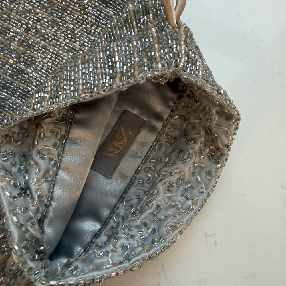Zara Gold Beaded Fringe Drawstring Wristlet - Picture 7 of 8
